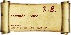 Kecskés Endre névjegykártya