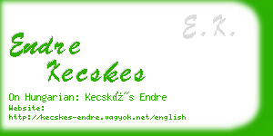 endre kecskes business card